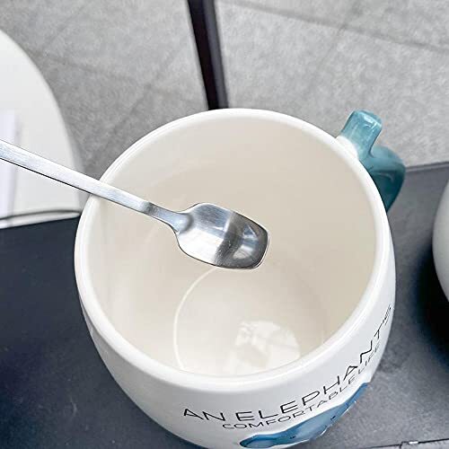 CherryBox Ceramic Coffee Mug | Designer Cups with Lid & Spoon - 1 pc (400 ml)