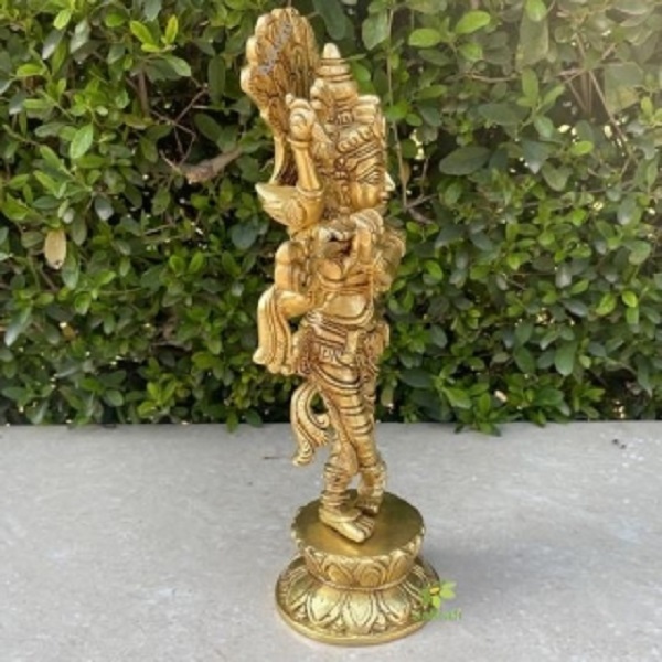 Flute Krishna Religious Figure Metal Murti Of Murlidhar