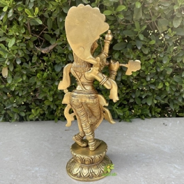 Flute Krishna Religious Figure Metal Murti Of Murlidhar