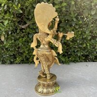 Flute Krishna religious figure metal Murti of murlidhar