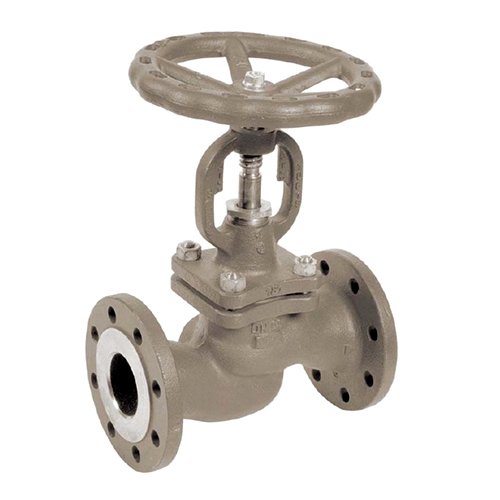 Cast Steel Flanged Globe Steam Stop Valve - 2 Inch Diameter, Grey Color, Polished Surface | Water Media Compatible, Maximum Pressure 10 Bar