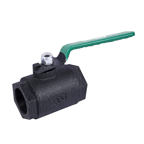 Screwed Ends Cast Iron Ball Valve - Color: Black