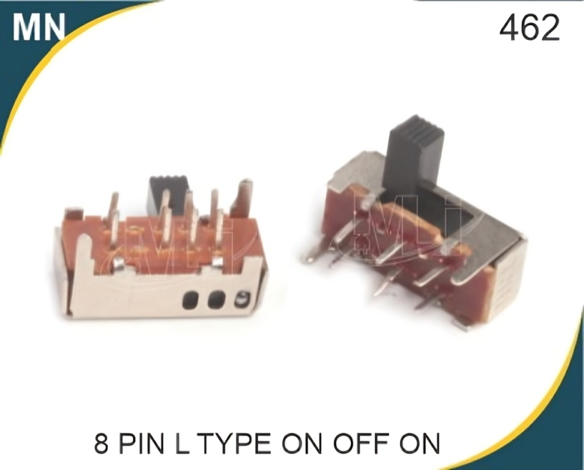 Slide Switch L Type 8 Pin On Off On 