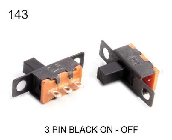3 PIN BLACK SLIDE SWITCH ON-OFF