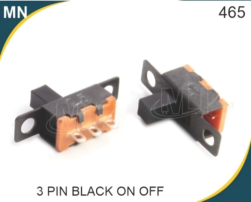 Slide Switch Black 3 Pin On Off
