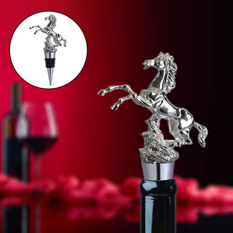 CHERRYBOX On Da House Luxury Pack Zinc Alloy Metal Horse Shape  Bottle Stopper/Round Air Tight Seal | Bottle Cap in Gift Box