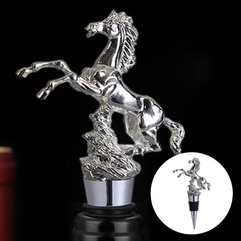 CHERRYBOX On Da House Luxury Pack Zinc Alloy Metal Horse Shape  Bottle Stopper/Round Air Tight Seal | Bottle Cap in Gift Box
