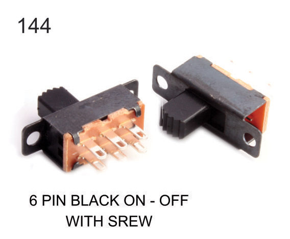 6 PIN BLACK ON-OFF SLIDE SWITCH WITH SCREW