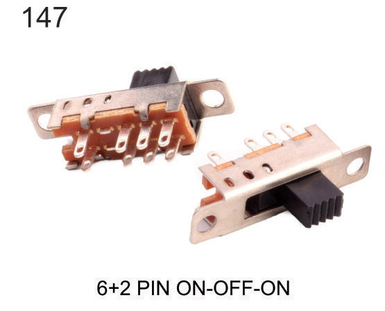 6+2 PIN ON-OFF-ON SLIDE SWITCH