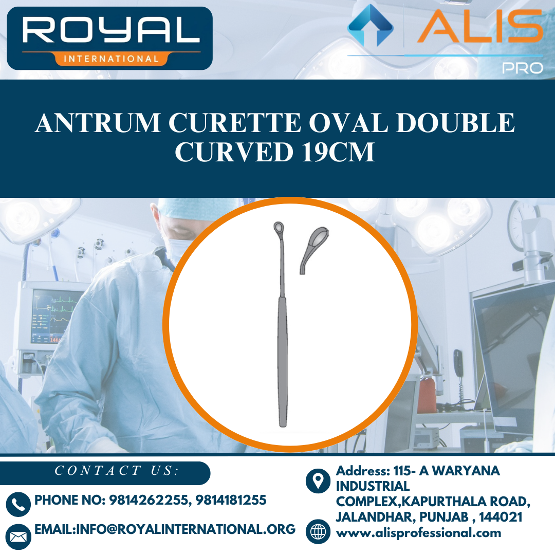 Antrum Curette Oval Double Curved 19cm