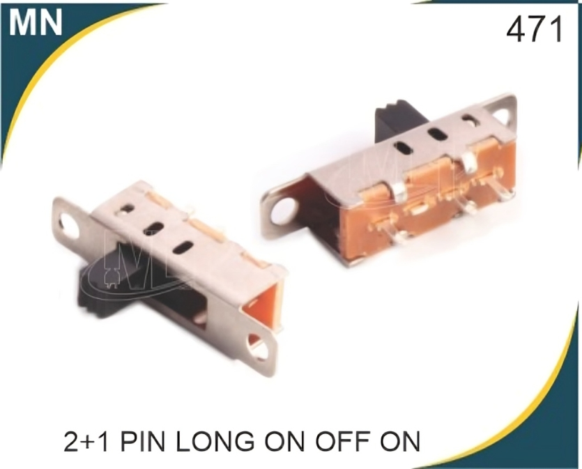 2+1 Pin Long Slide Switch On Off On