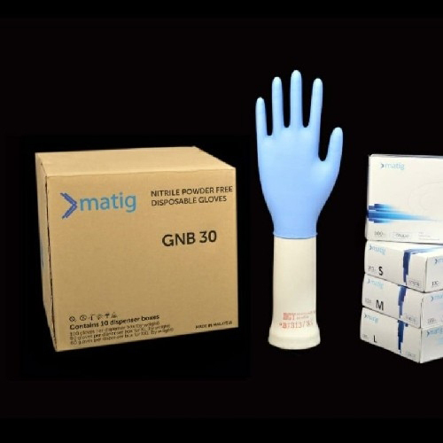Matig Powder Free Gloves - Latex Material, Disposable, Medical Grade | Ergonomic Fit, Excellent Grip, Multipurpose Use, Quality Controlled Packaging