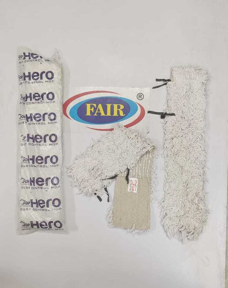 24inch White Dry Mop - Cotton Material, 24-inch Mop Head , 360 Rotation For Effortless Maneuverability & Absorbent Dust Removal