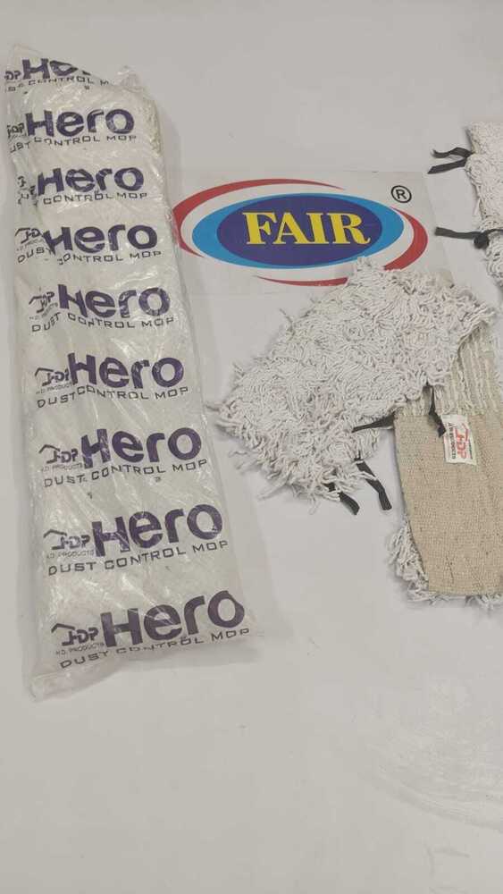 24inch White Dry Mop - Cotton Material, 24-inch Mop Head , 360 Rotation For Effortless Maneuverability & Absorbent Dust Removal