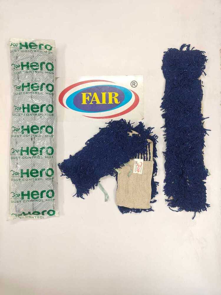 24inch Blue Dry Mop - Cotton Refill, 24-inch Size | 360 Degree Rotational Mechanism, Easy To Clean, Ideal For Residential And Commercial Use