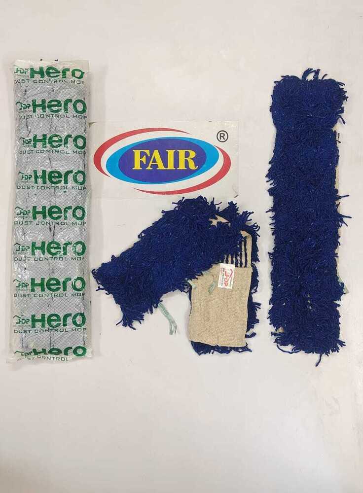 24inch Blue Dry Mop - Cotton Refill, 24-inch Size | 360 Degree Rotational Mechanism, Easy To Clean, Ideal For Residential And Commercial Use