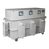 Three Phase Oil Cooled Digital Servo Stabilizer - 480v Output, Dc To Ac Current Type | High Efficiency, Fully Automatic Control, Led Display, One Year Warranty, Hi/low Voltage Protection, Nil Waveform Distortion