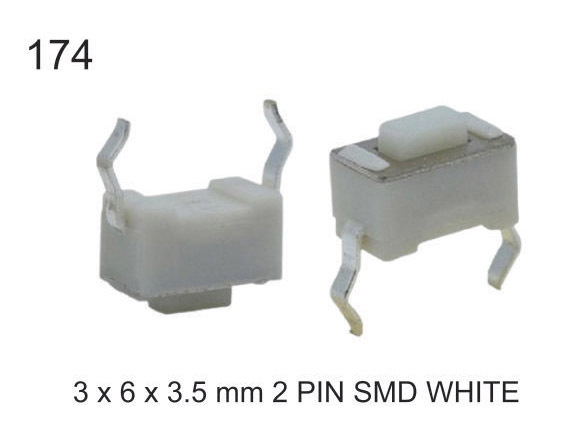 3X6x3.5 mm2 pin smd white Tactile Switch