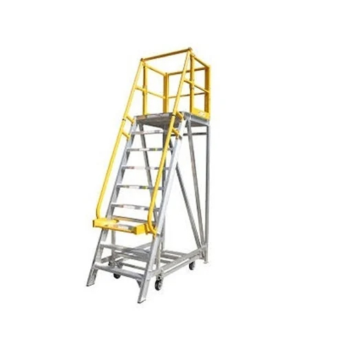 Four Wheel Platform Ladder - Material: Stainless Steel