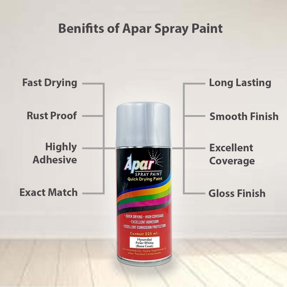 apar Spray Paint Can POLAR WHITE - 225ml For HYUNDAI cars