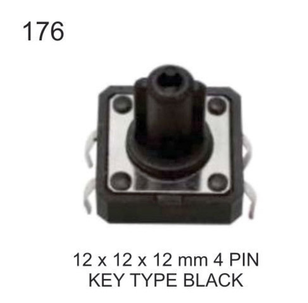 12X12X12 MM 4 PIN KEY TYPE BLACK