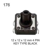 12x12x12 Mm 4 Pin Key Type Black Tactile Switch
