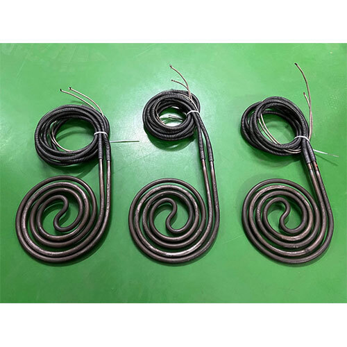 TUBULAR SPIRAL TYPE HEATER WITH LONG SPRING FOR WIRE PROTECTION