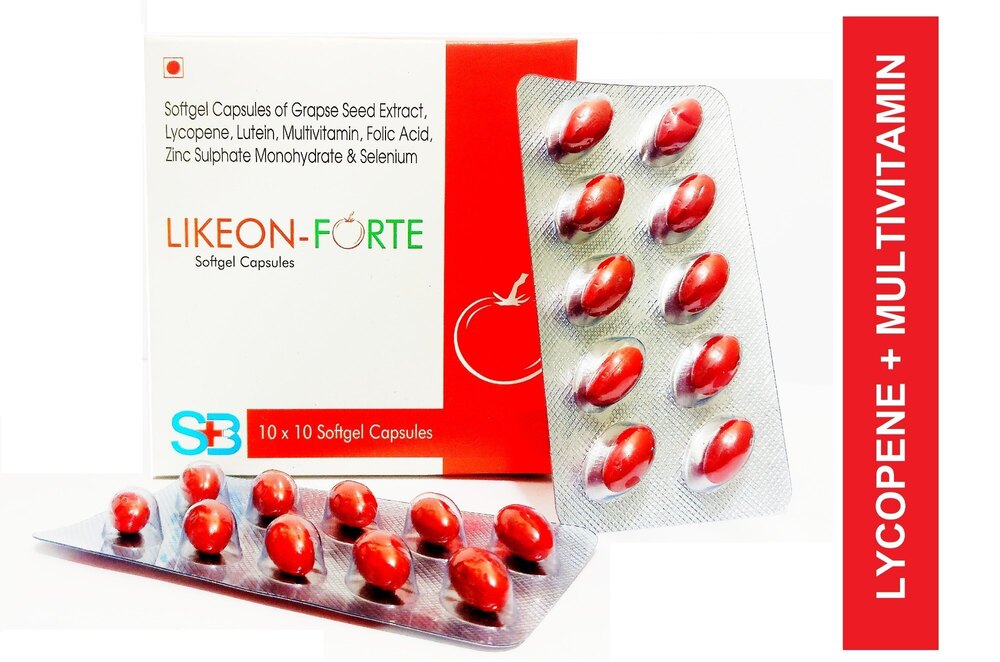 Lycopene 10% 4000mcg, Lutein 10% 4000mcg, Beta Carotene 30% 5.17 mg, Black Grape Seed Extract 10mg, Selenium Dioxide Monohydrate , Zinc Sulphate Monohydrate Excipients