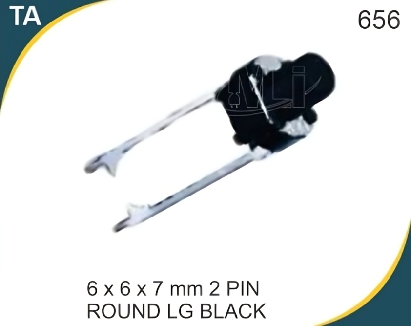 6X6X7MM  2 PIN ROUND LG BLACK TACTILE SWITCH