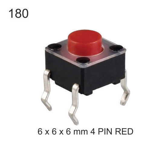 6X6X6 MM 4 PIN RED TACTILE SWITCH