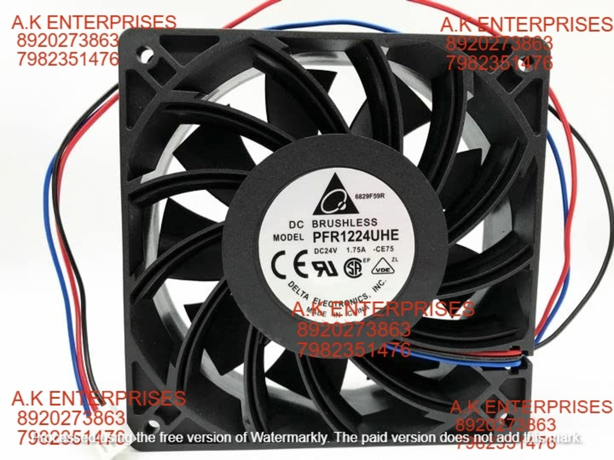 Delta PFR1224UHE 12038 24V 1.75A 3-wire high air volume cooling fan