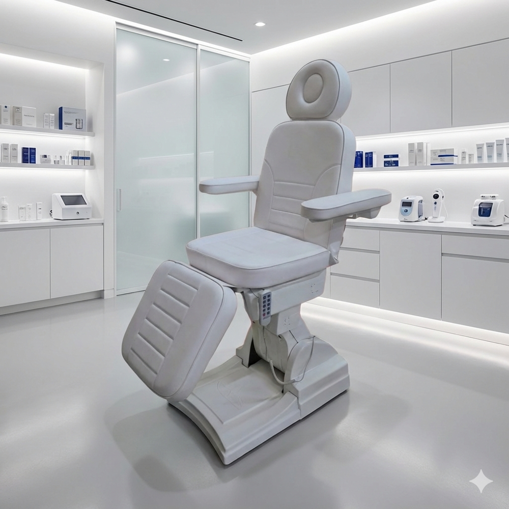 Electric height-adjustable dermatology chair