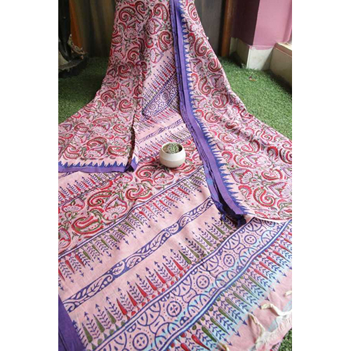 Indira Dhonekhali Hand Block Print Saree
