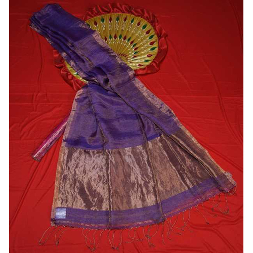 Sayantika Linen Tissue Saree - Color: Purple