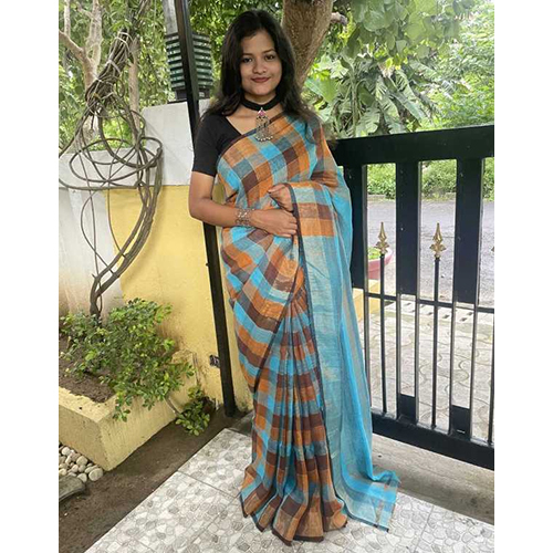 Sornolipi Linen Saree - Color: Multi Colour