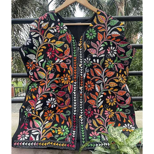 Akshara Kantha Cotton Jacket - Design: Customized