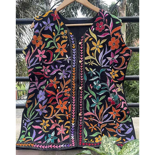 Aadhira Kantha Cotton Jacket - Design: Customized