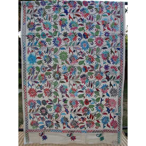 Surobhi Kantha Woolen Shawl - Color: Multi Colour