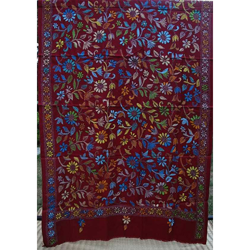 Shipra Kantha Woolen Shawl - Design: Customized