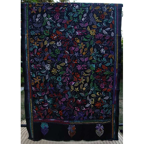 Tridhara Kantha Woolen Shawl - Color: Multi Colour