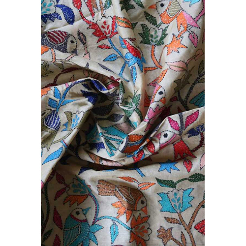 Nest Tussar Silk Kantha Dupatta