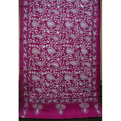 Shumaiya Kantha Cotton Dupatta - Color: Pink