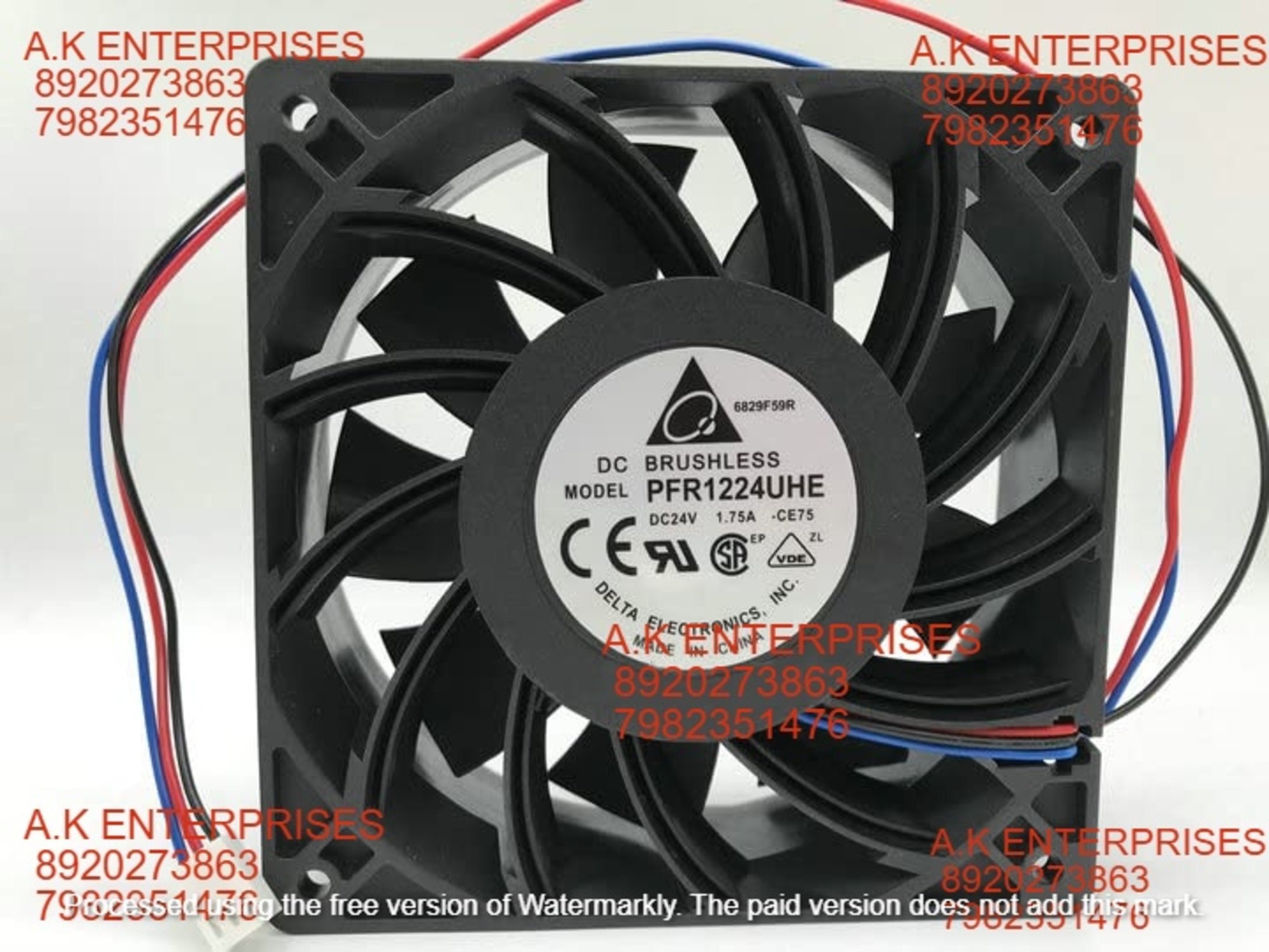 Delta PFR1224UHE 12038 24V 1.75A 3-wire high air volume cooling fan