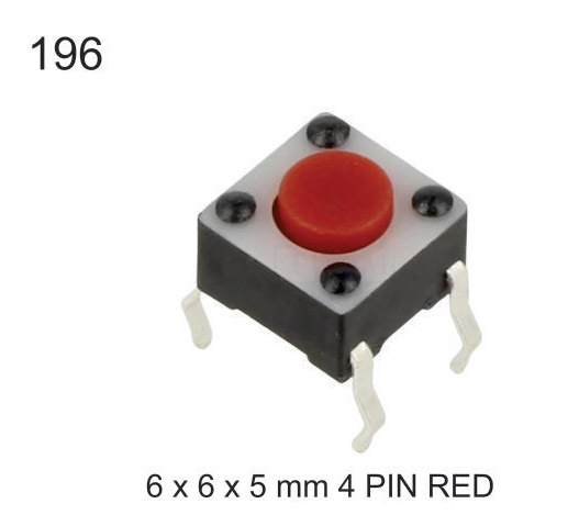 6X6X5 MM 4 PIN RED