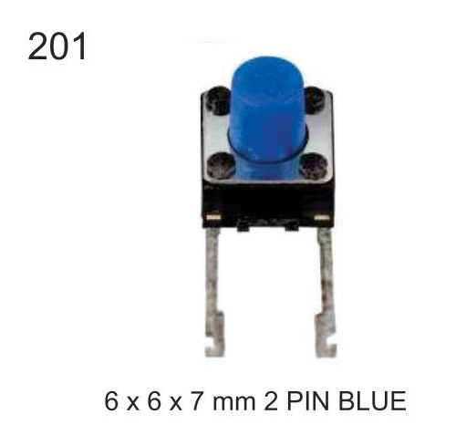6X6X7 MM 2 PIN BLUE TACTILE SWITCH