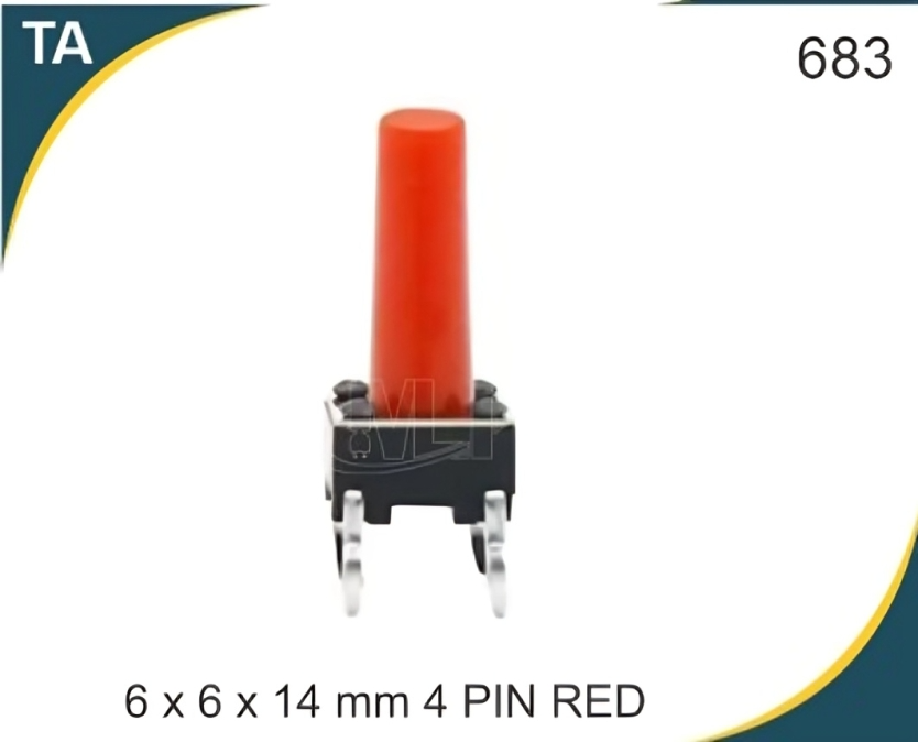 6X6X14 MM 4 PIN RED TACTILE SWITCH
