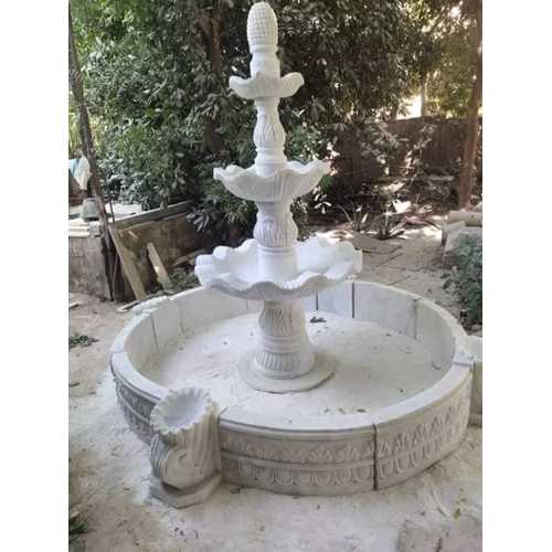 Garden Marble Stone Fountain - Color: White