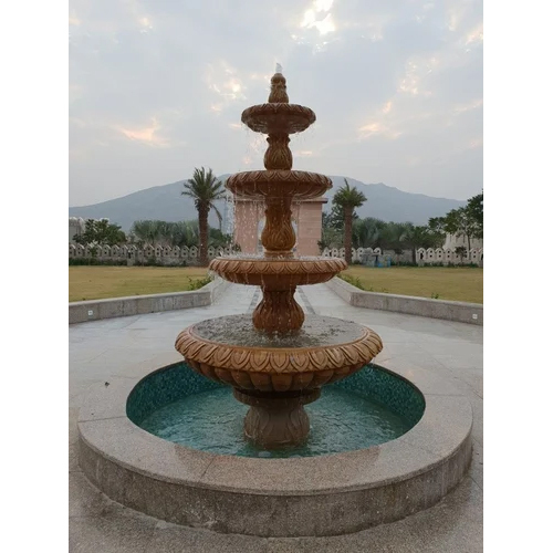 Red Stone Marble Fountain - Feature: Polished