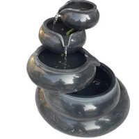 Black Marble Stone Fountain - Feature: Water Resistant