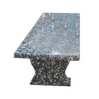 Garden Marble Bench - Polished Black Marble, Antique Imitation Indian Design | Durable Outdoor And Indoor Home Decoration